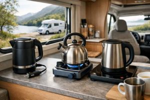 Bouilloire camping car : modèles 12v, gaz ou induction pour une utilisation nomade