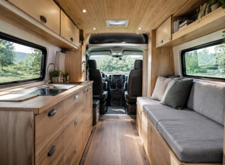 Intérieur van aménagé bois : idées, matériaux et conseils pour un aménagement durable